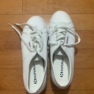 Superga platform white sneakers— worn twice
